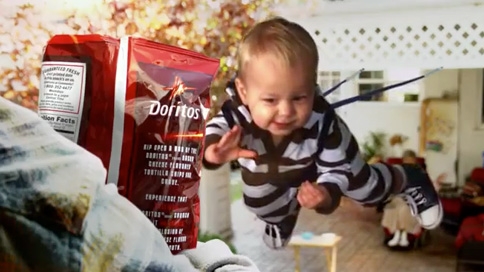 Will this baby land at the Super Bowl? Only online voting in Doritos's Crash the Super Bowl fan favorite ad contest will tell.