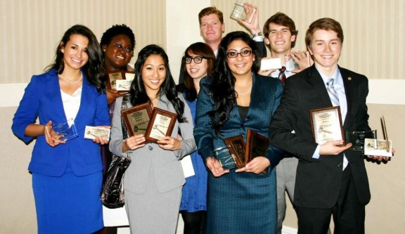 Chapman speech and debate students, won numerous awards at nationals The team was led by coach Cindy Phu, pictured in front row, second from left.