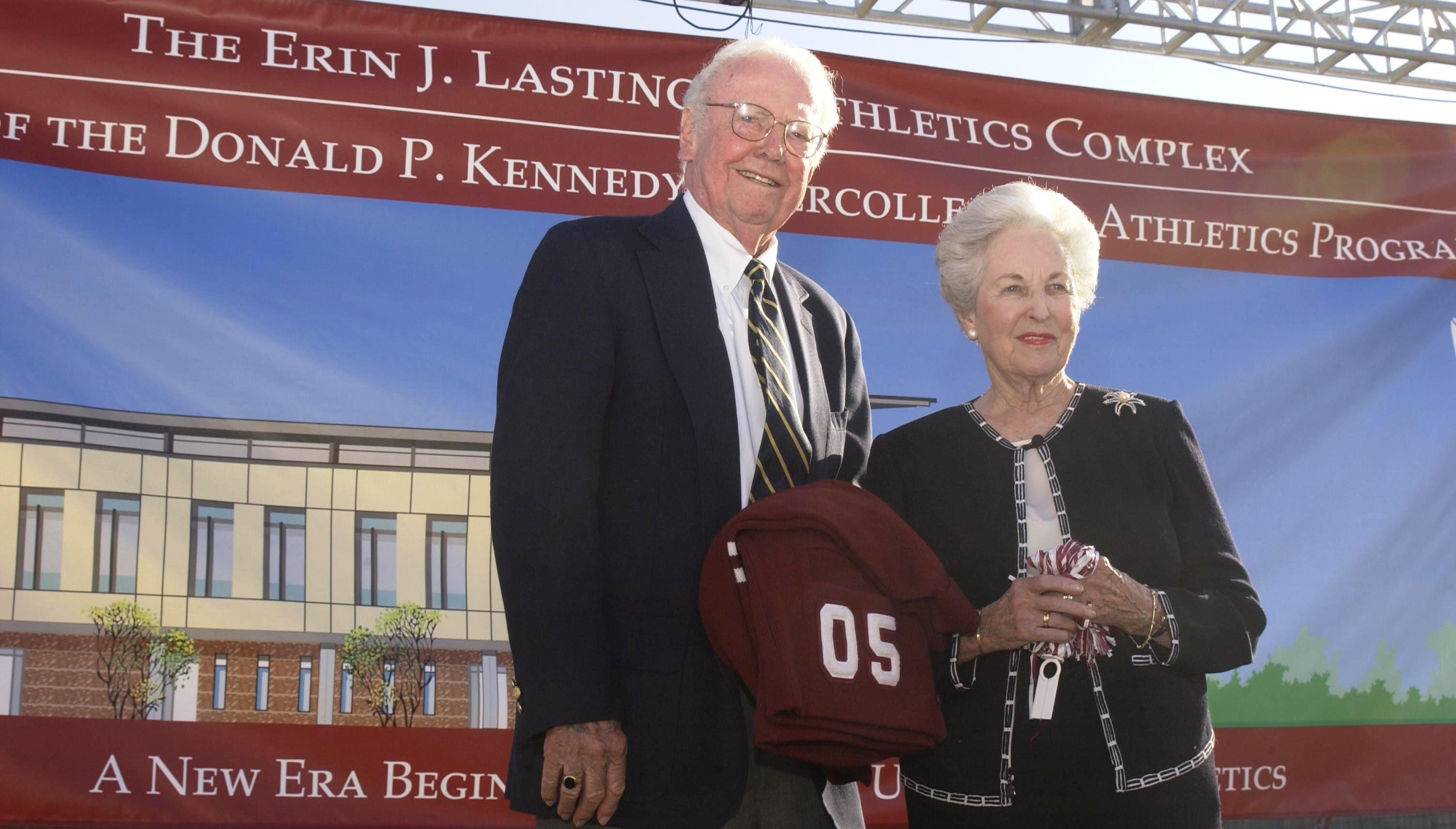 Donald P. Kennedy and his wife Dorothy, pictured in a 2008 file photo.