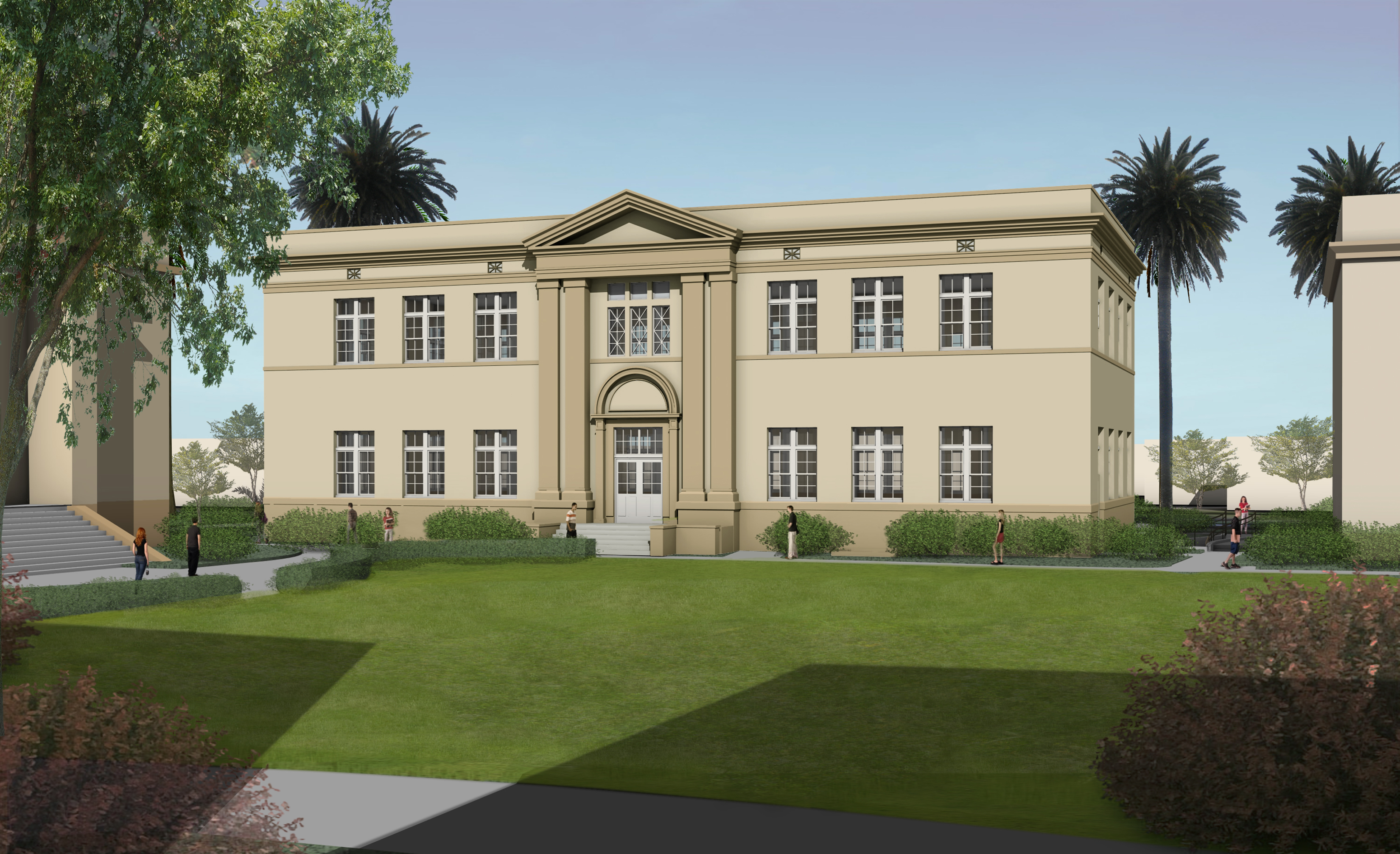 The new classroom building in the historic classroom core will be named James L. and Lynne P. Doti Hall.