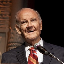The late Senator George McGovern during his 2009 visit to Chapman University.