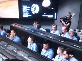 Arnold at work in NASA's control room at JPL.