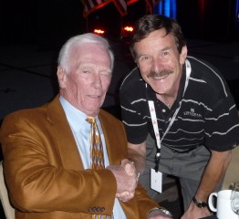 Capt. Gene Cernan and Associate Professor Mark Maier meet at recent meeting of