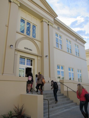 first day of classes in the new James L. and Lynne P. Doti Hall.