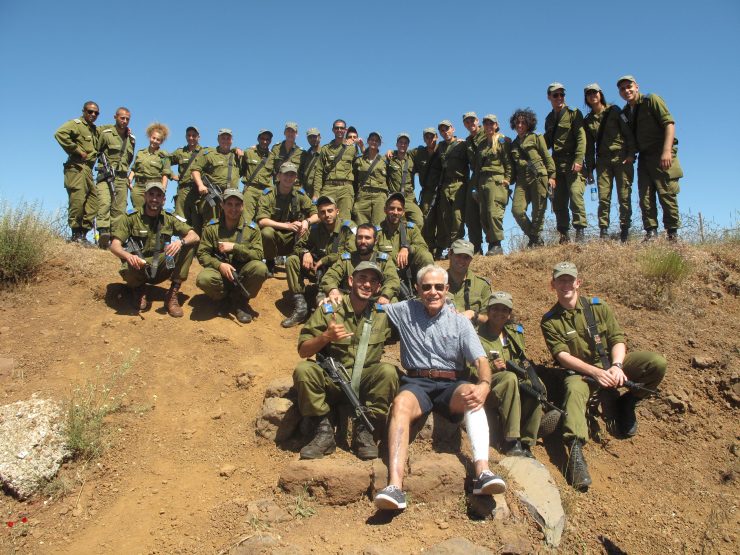 Henley with Israeli soldiers
