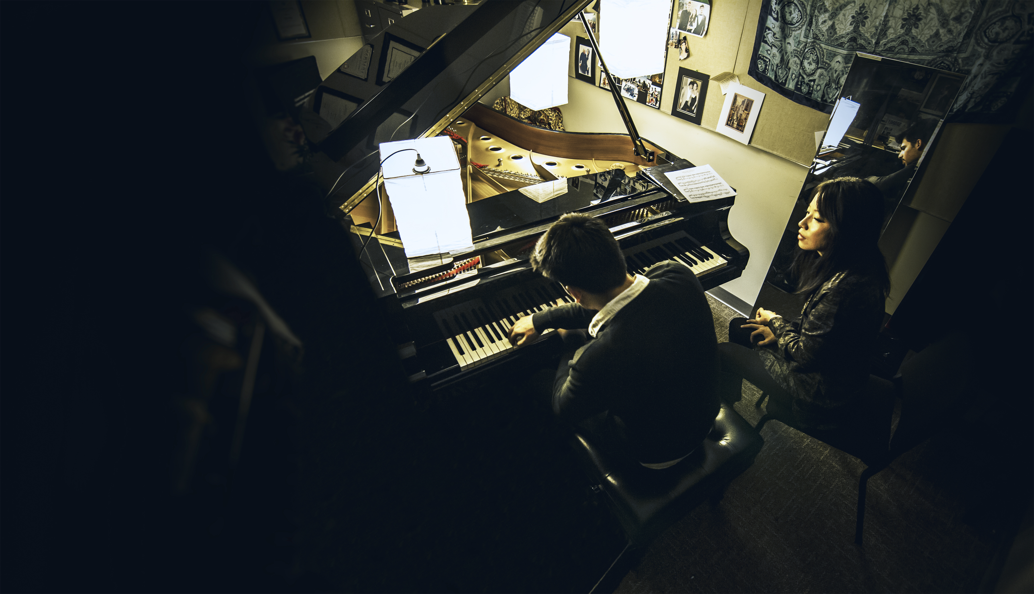 person playing piano