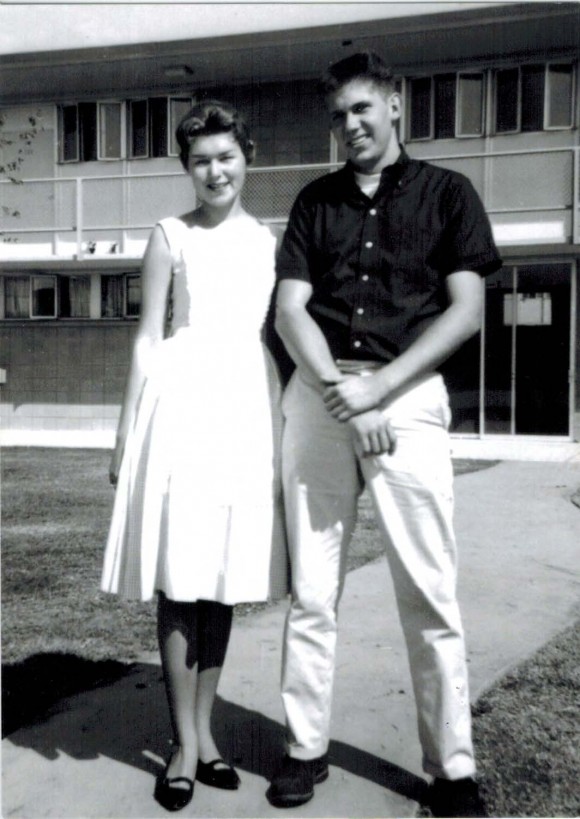 two people smiling