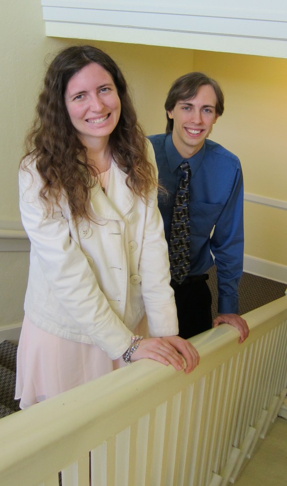 two students smiling