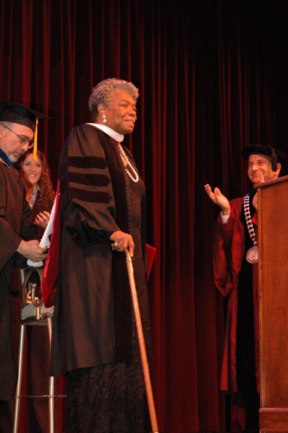 Dr. Maya Angelou received an honorary doctorate in humane letters from Chapman University in 2007.