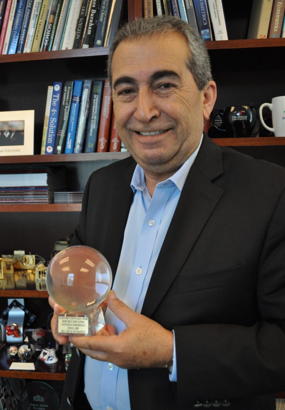 Professor Ismael Adibi's precision at forecasting housing prices earned him the Pulsenomics Crystal Ball Award.
