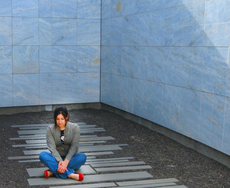 woman sitting on ground