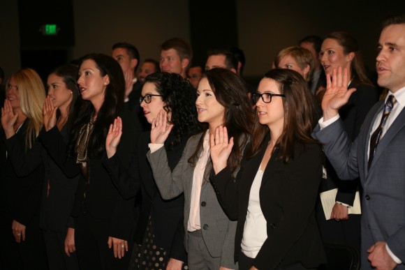 students participating in ceremony