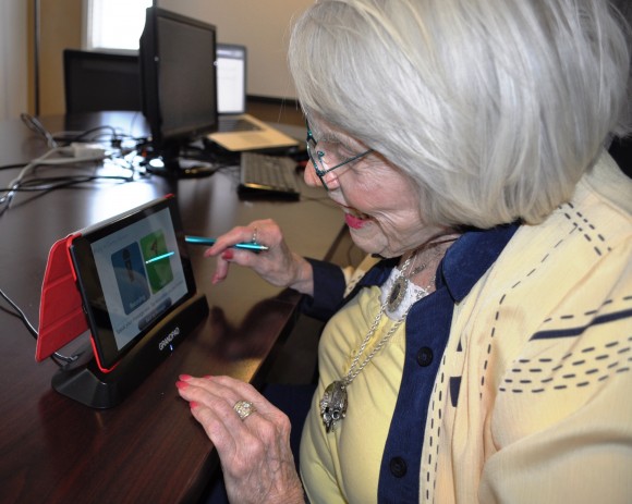 woman using a computer