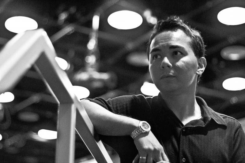 man looking away from camera