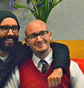 two men smiling