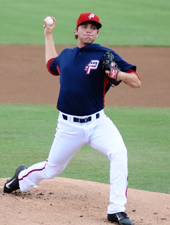 person throwing a baseball