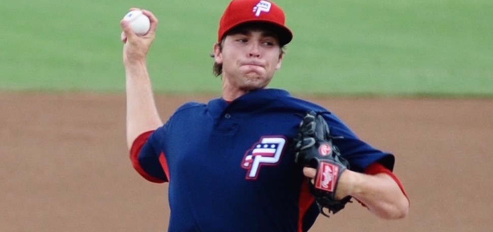 person throwing a baseball