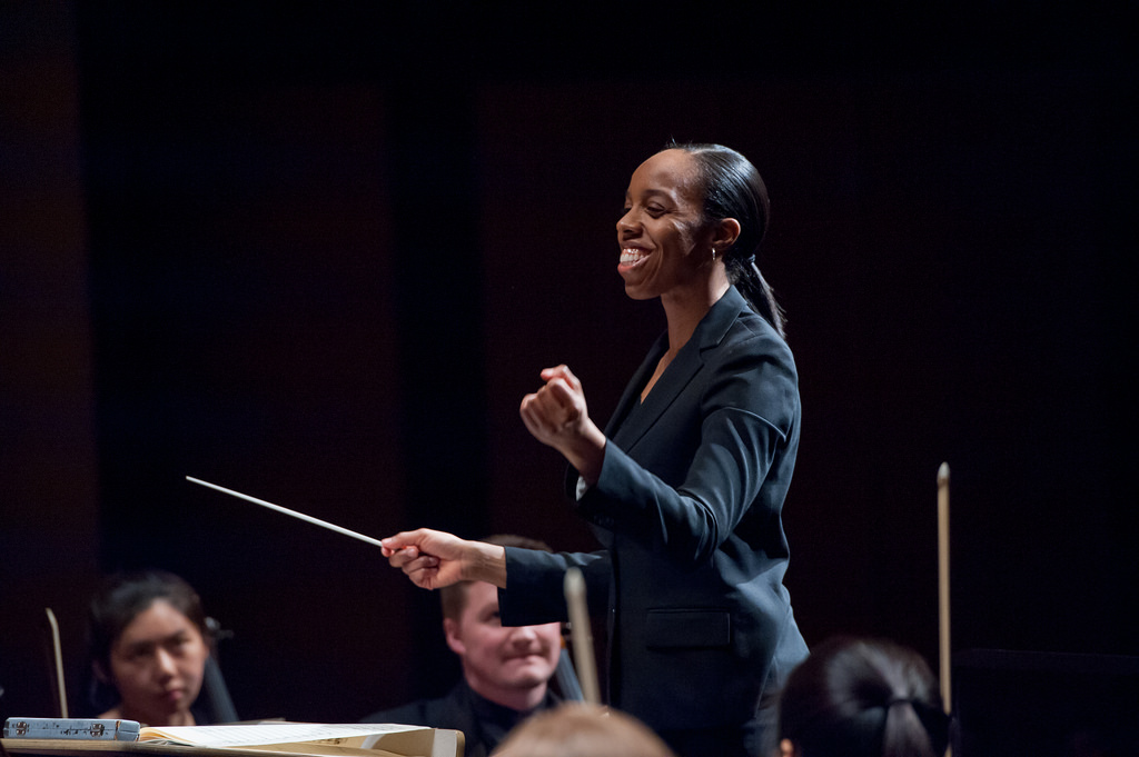smiling woman conductor