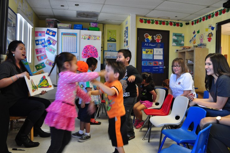 Kids jumping and smiling