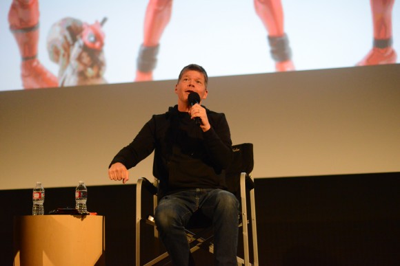 Rob Liefeld talking with microphone