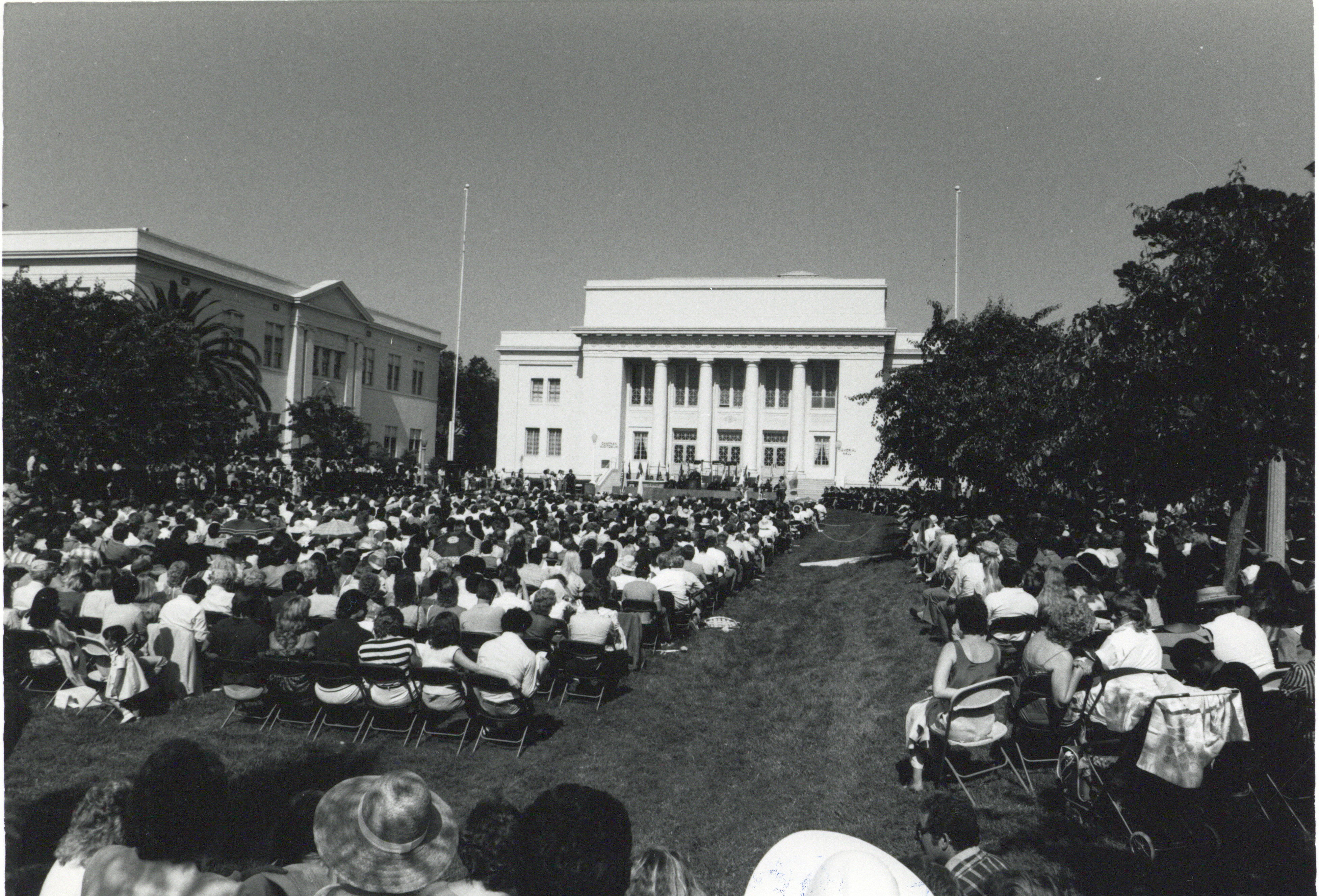 commencement on memorial lawn