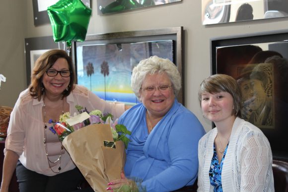 three women smiling