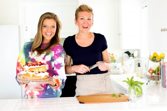 two women smiling