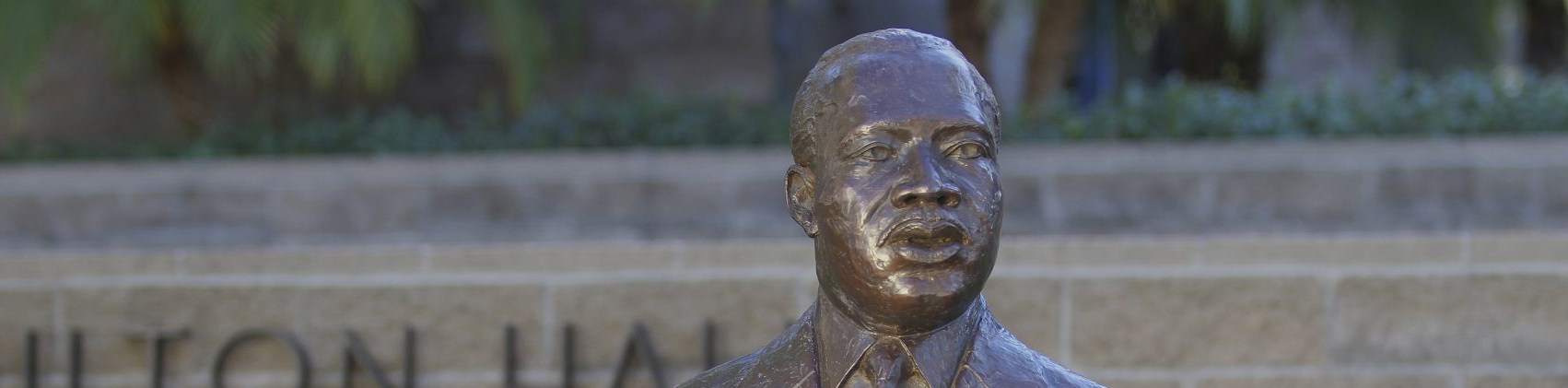 Martin Luther King Jr. bust on Chapman University campus.