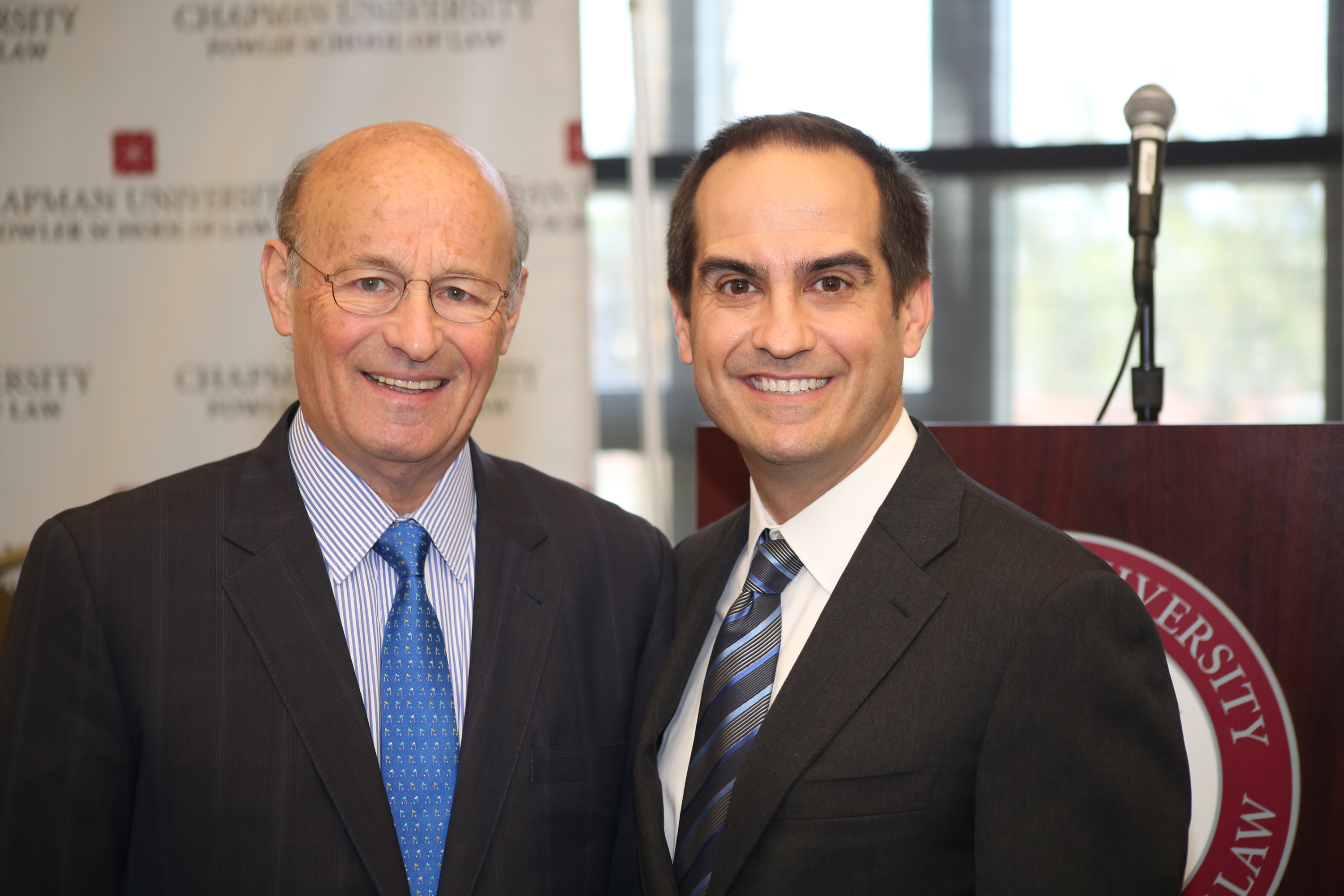 Dodgers President and CEO Stan Kasten, Fowler School of Law Dean Matt Parlow, 2017 Entertainment and Sports Law Symposium