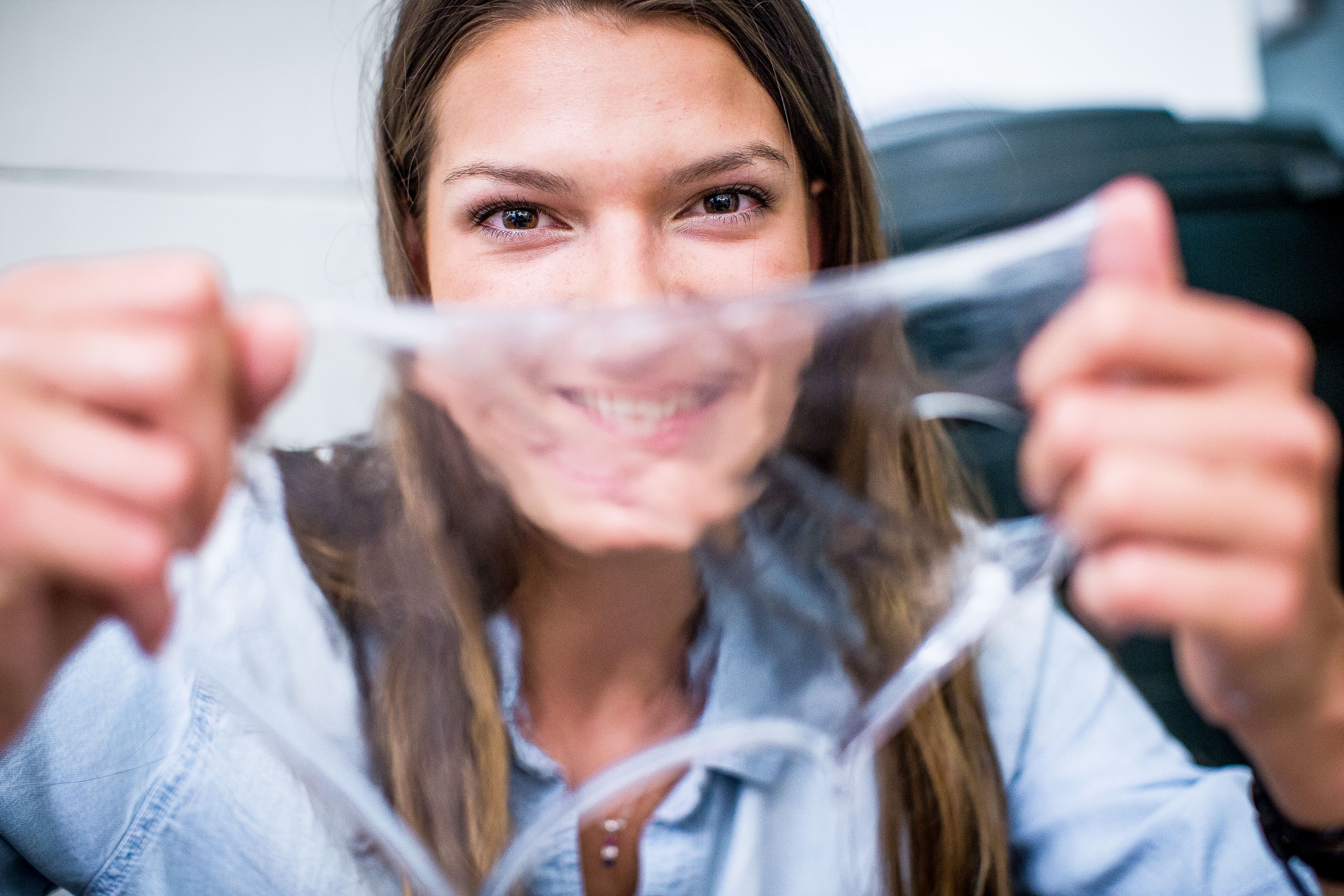 woman holding slime