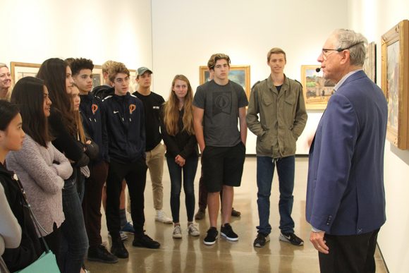 Hilbert Museum founder Mark Hilbert leads a tour for local high school students. 