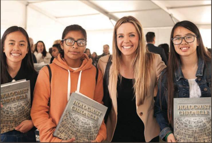 students at reception