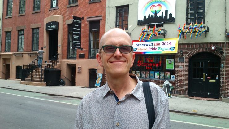 Professor Ian Barnard in front of the Stonewall Inn