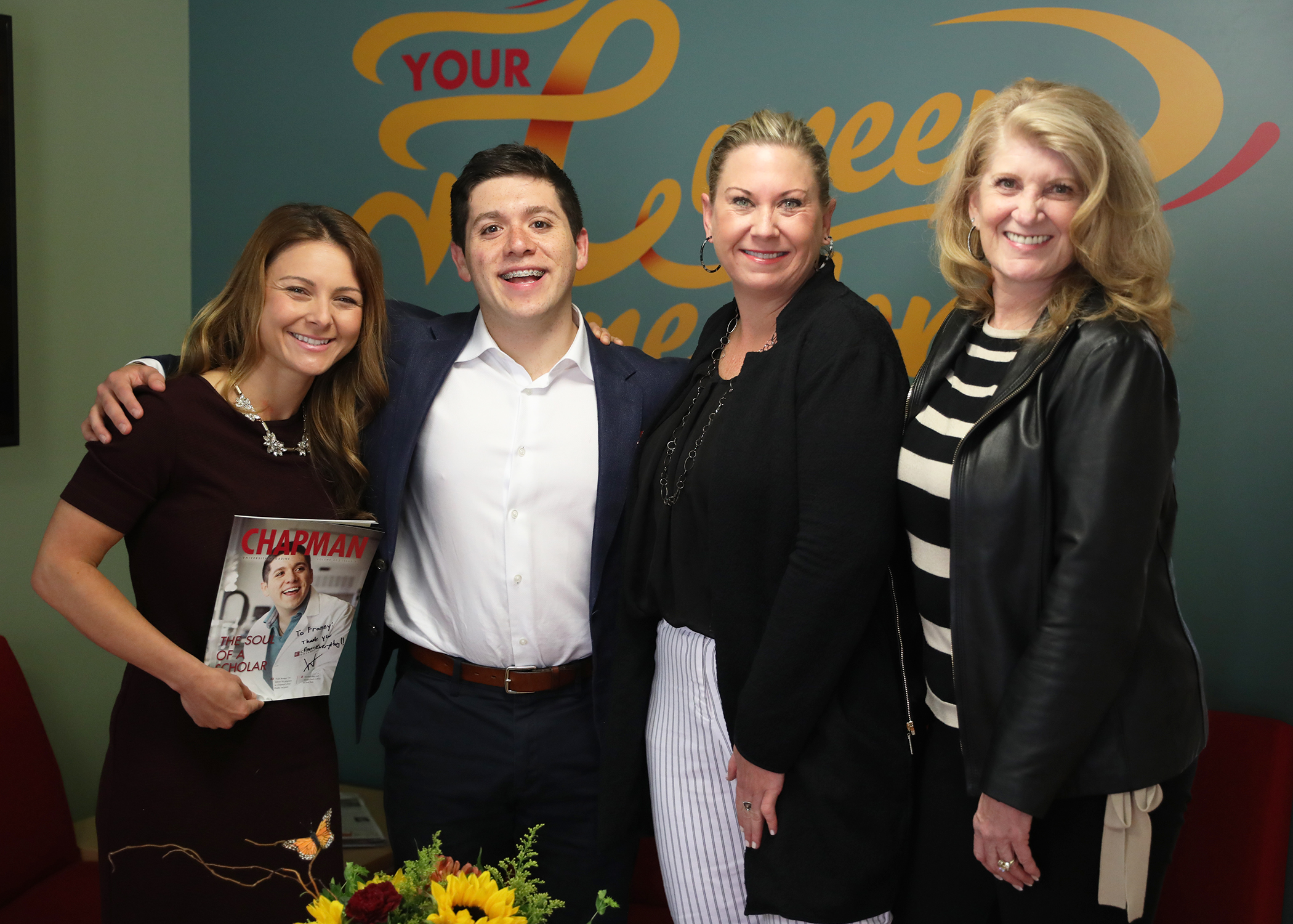 Vidal Arroyo poses with Career Center staff.