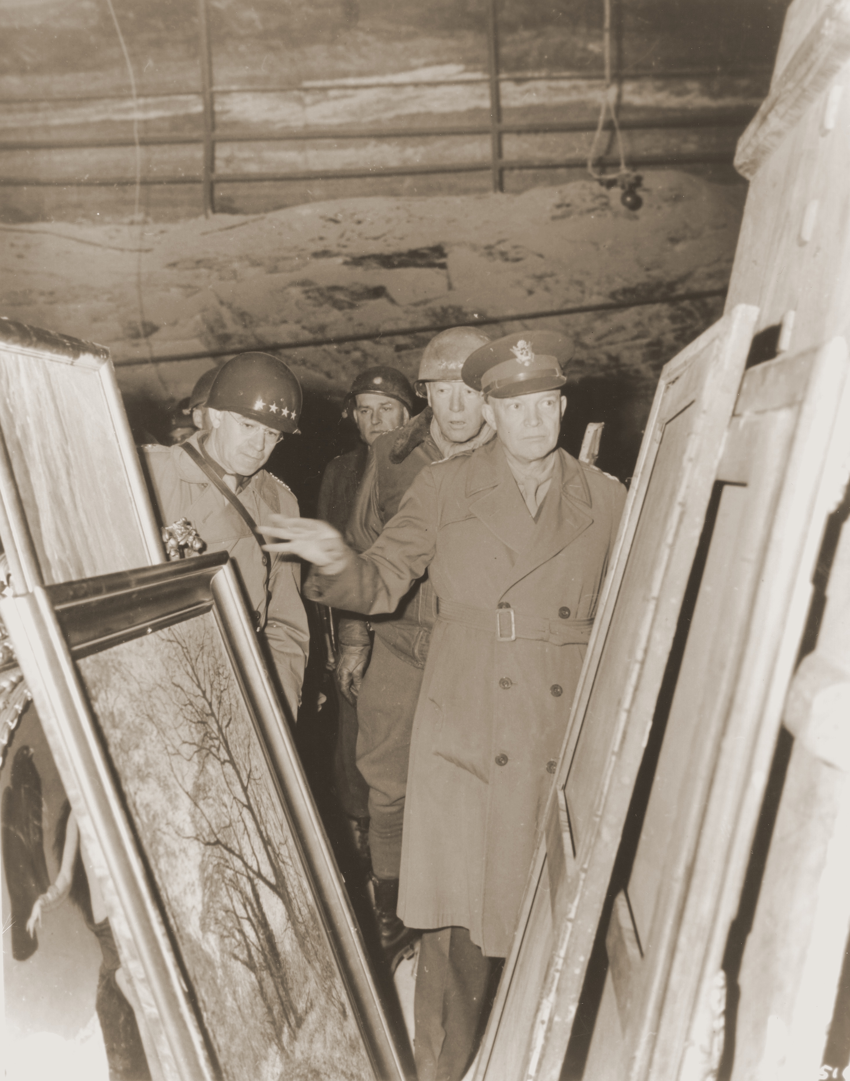 Patton, Eisenhower examining looted paintings