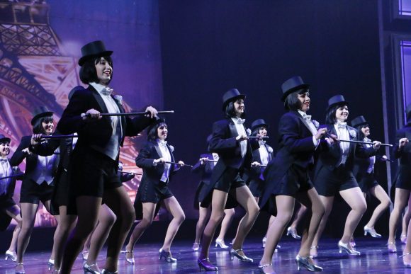 Student dancers on stage during Chapman Celebrates at Musco Center for the Arts