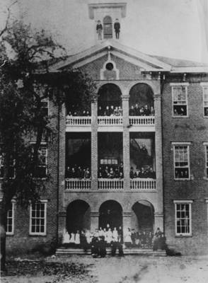 Hesperian College building in 1862.