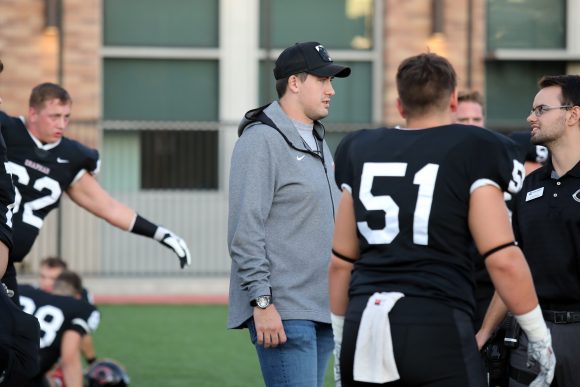 Hunter Spriggs on the sidelines