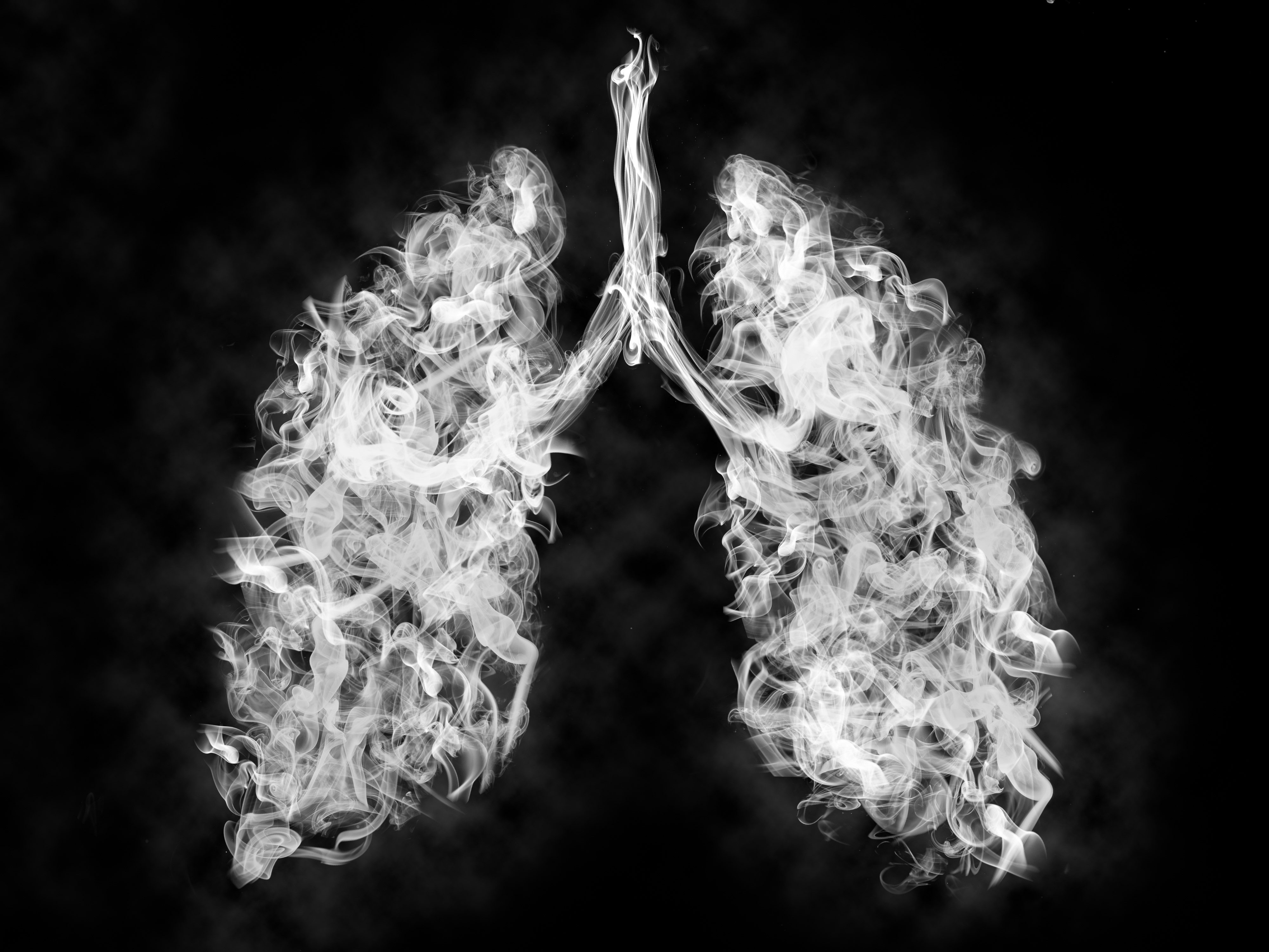 Illustration of a toxic smoke in Lung . cancer or illness concept