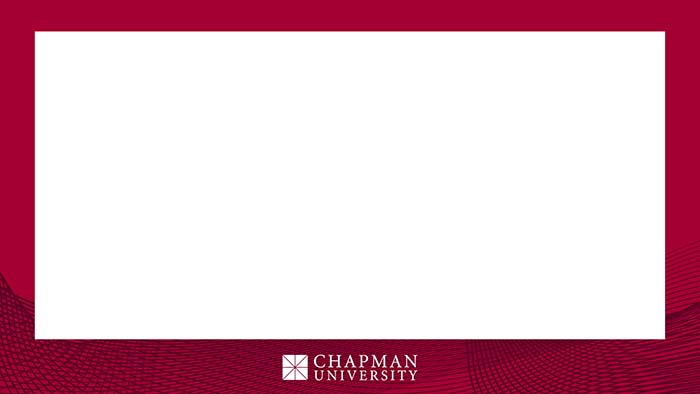 White powerpoint template with red border and Chapman logo at the bottom