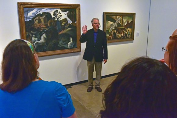 Mark Hilbert speaking to guests at the Hilbert Museum