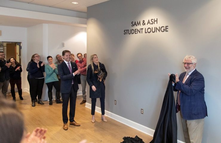 Unveiling of student lounge at Fowler School of Law