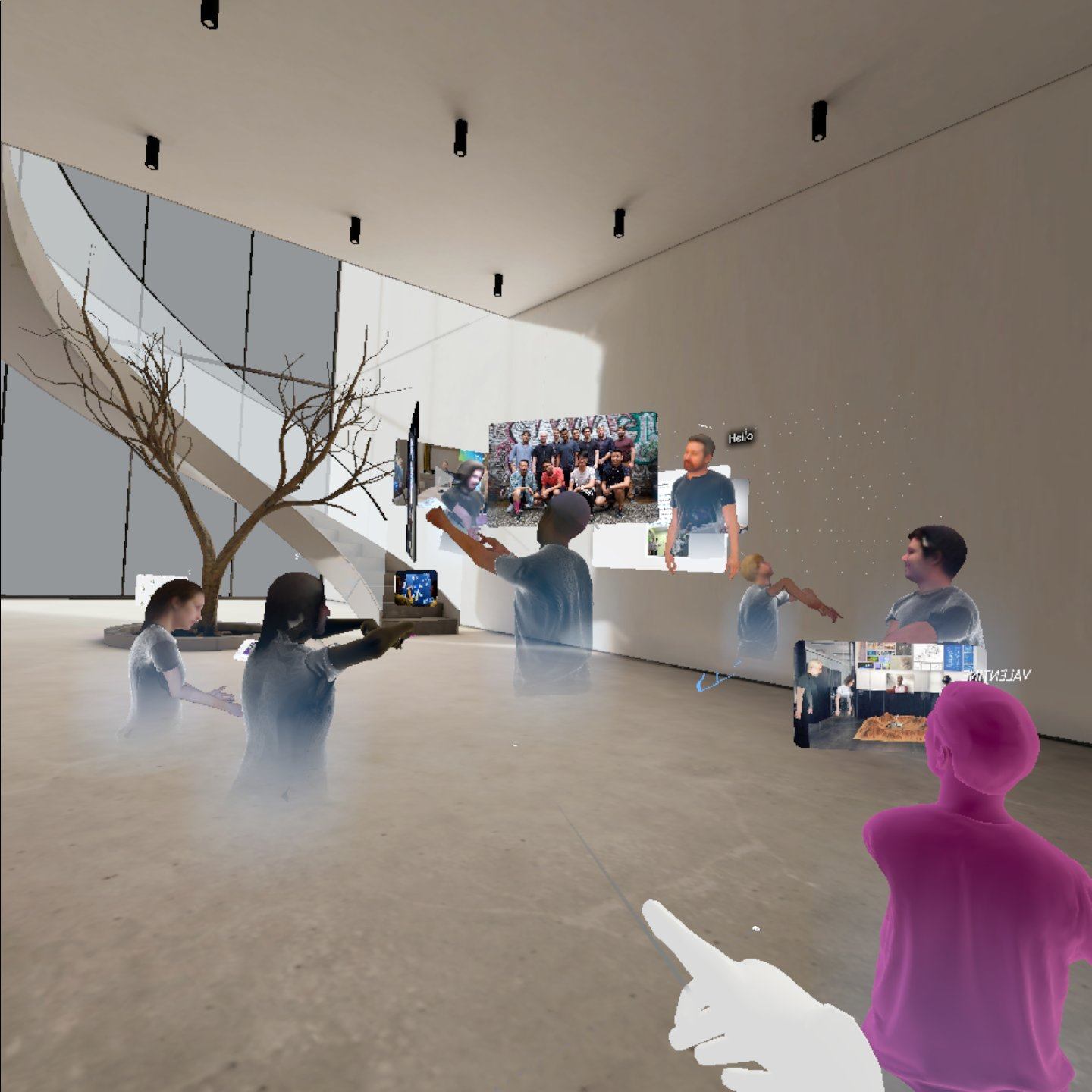 Students use VR to explore online conferencing sites.
