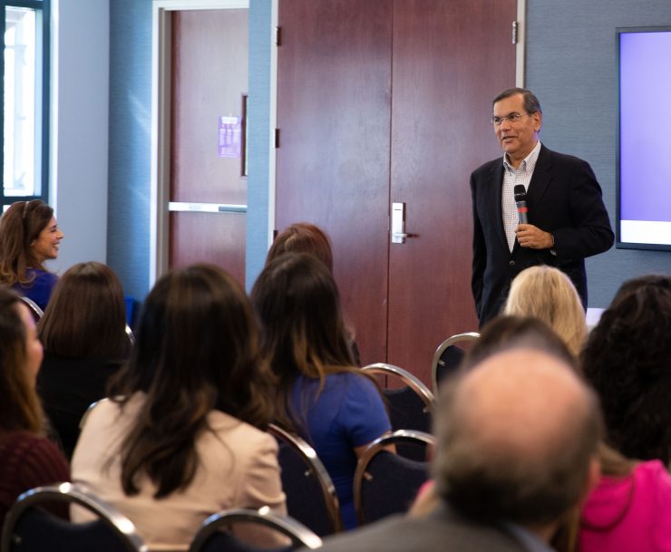 Gaddi Vasquez at women empowerment panel at Chapman University.