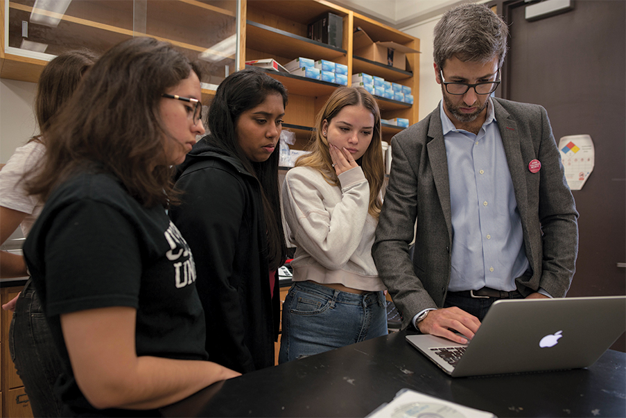 students with professor