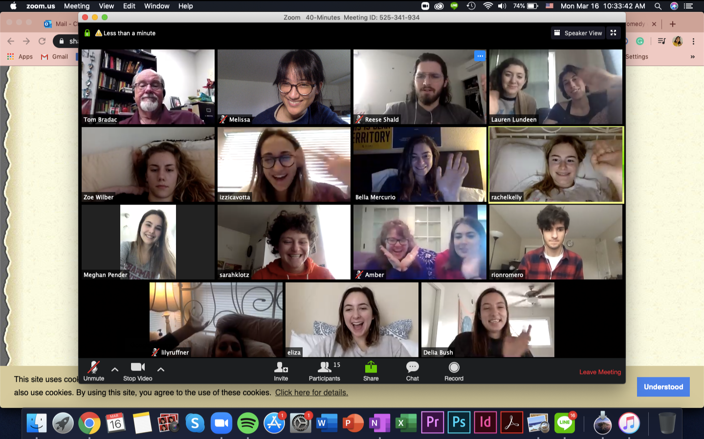 Professor Bradac's theatre class on Zoom