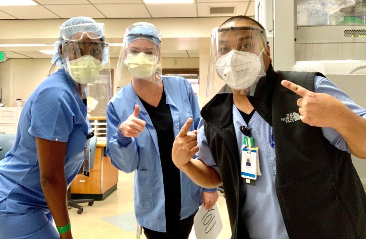 medical workers in face masks