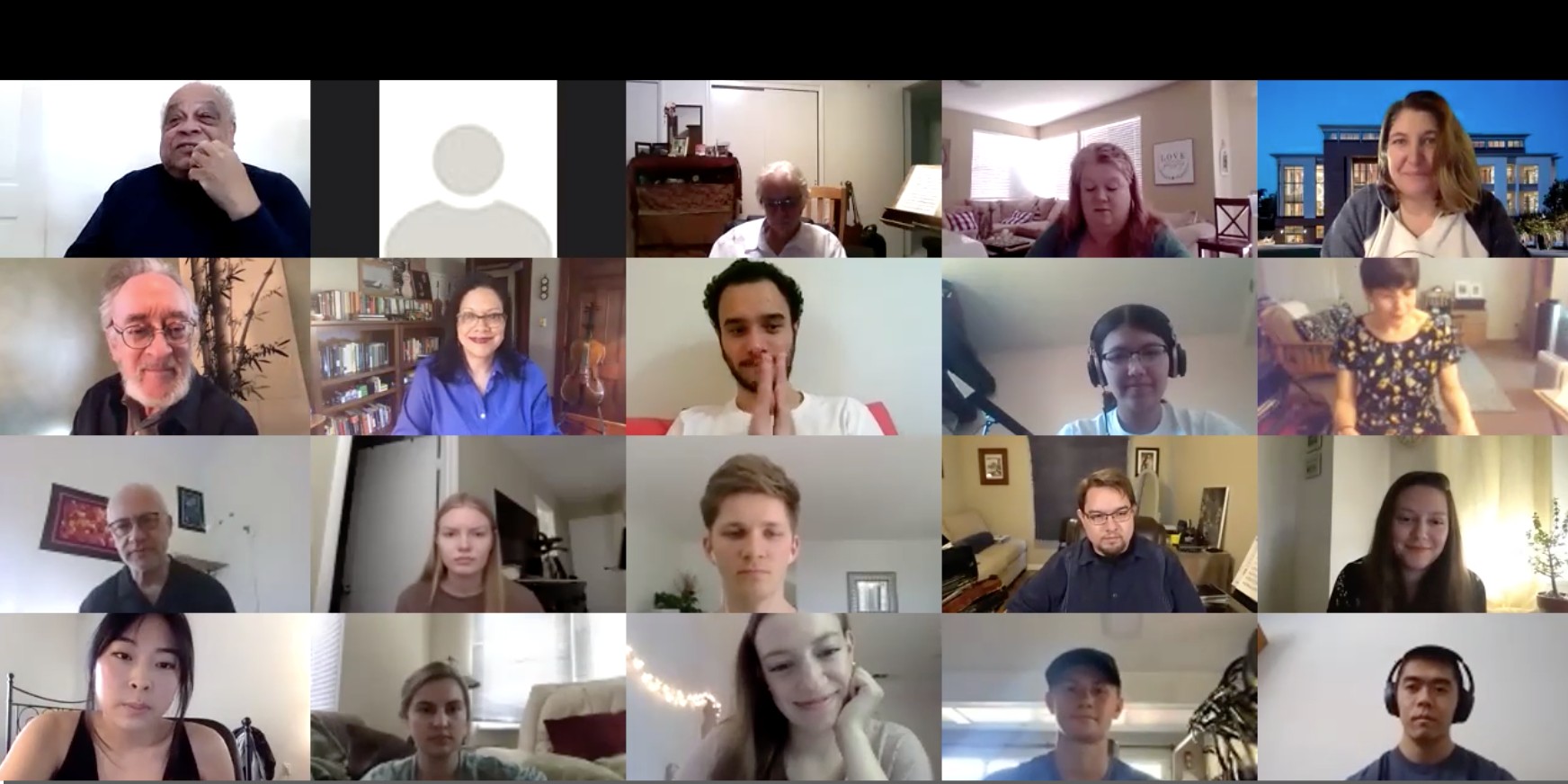 screen shot of master class held on zoom