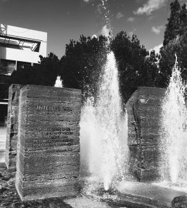 pillars and fountain