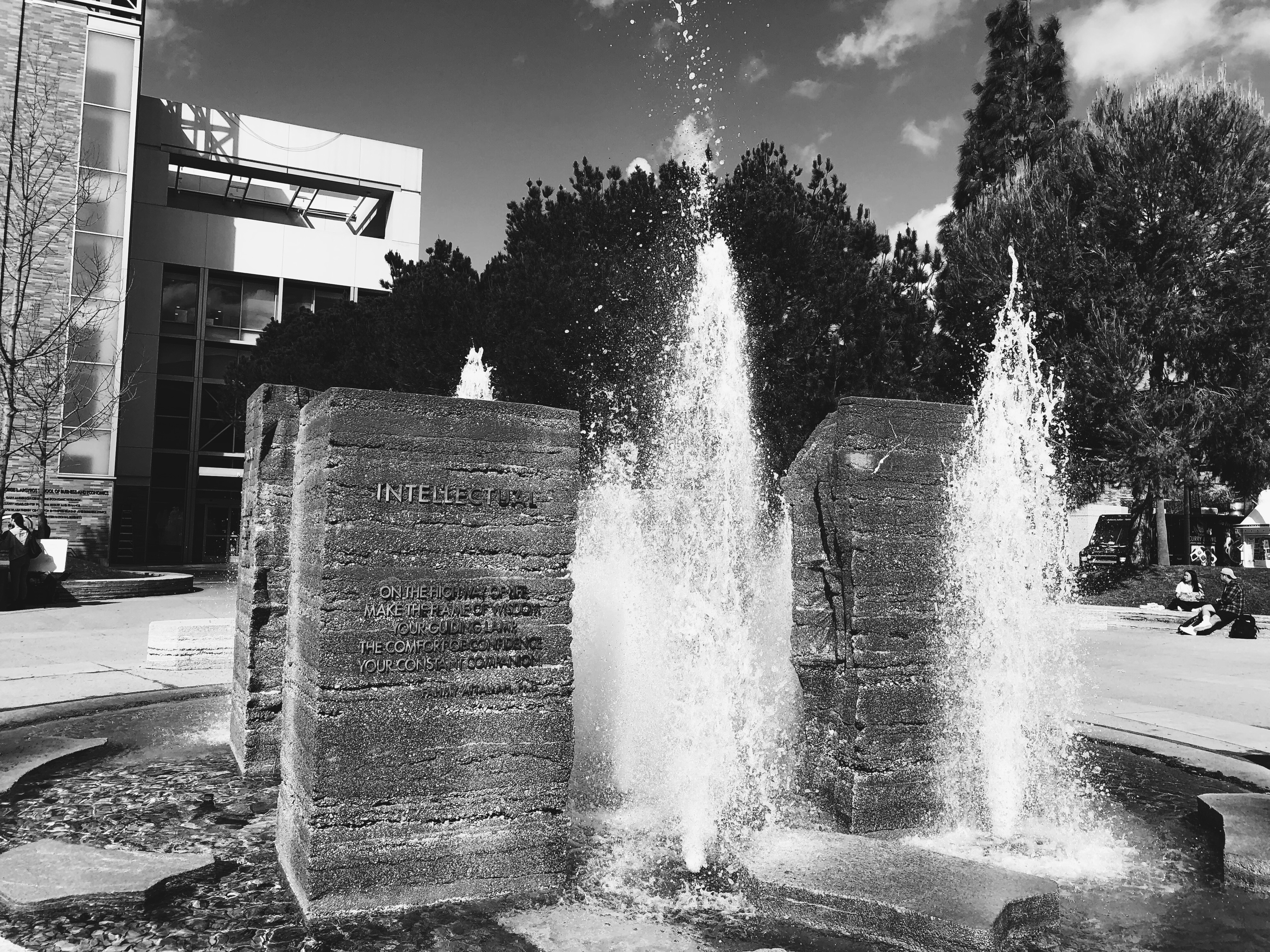 pillars and fountain